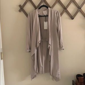 Tan flowy trench coat